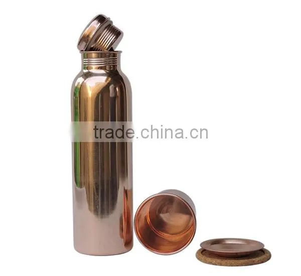 Copper Water Bottle With Matching Glass Set | Pure Copper Water Bottle High Quality photo-2