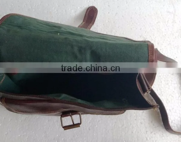 High Quality Handmade Vintage Pure Goat Leather Sling Bag photo-5