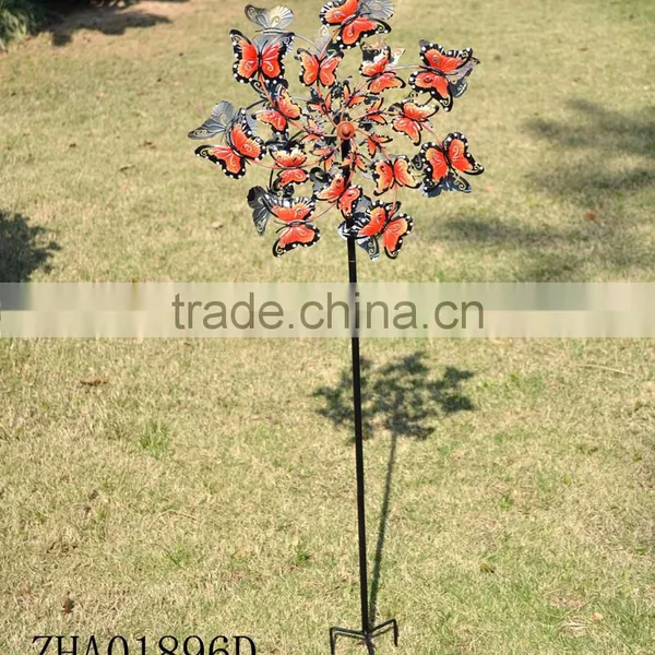 Factory Made Out Door Solar Power Metail Wind Spinner Garden Stake for Garden Decoration photo-5