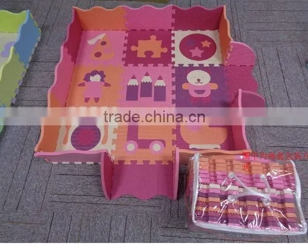 Hot Selling Educational EVA Puzzle Mat for Kids With Safety Guarder Non-toxic , 16pcs photo-3