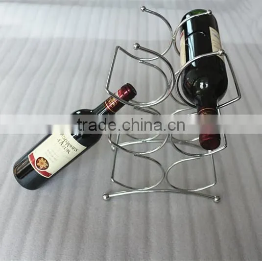 CHROME WINE RACK / METAL WINE RACK FOR 6 BOTTLES photo-5