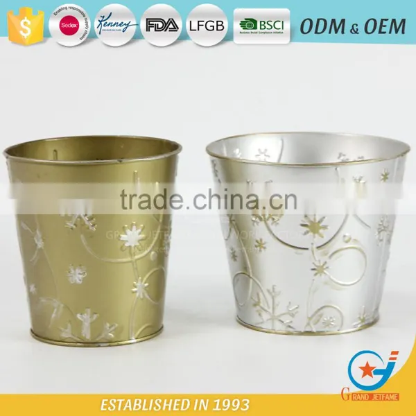 Wholesale Powder Coated Metal Homeware Embossing Outdoor Flowers in Pots Wholesale Metal Pots Face Flower Pot photo-3