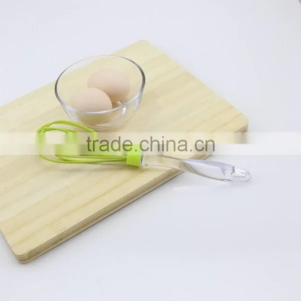 Soft Acrylic Handle Light Green Silicone Egg Whisk photo-5