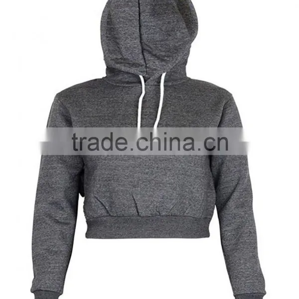 Womens Plain Crop Top Hoodies Hooded Pull Over Full Length Sleeve Sweatshirt Xxxl Hoodie Multi Color photo-4