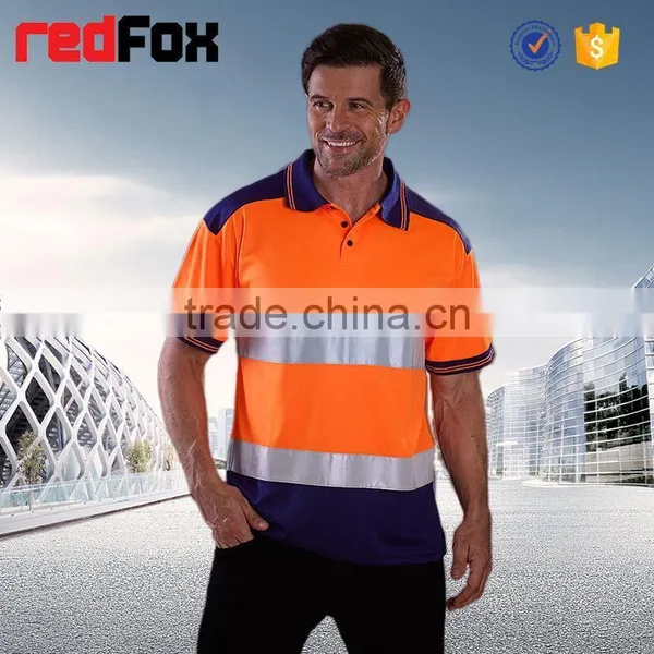 V-neck High Visibility T-shirt Low Price 100% Polyster Safety T-shirt for Running High Visibility Orange Safety T-shirts photo-2