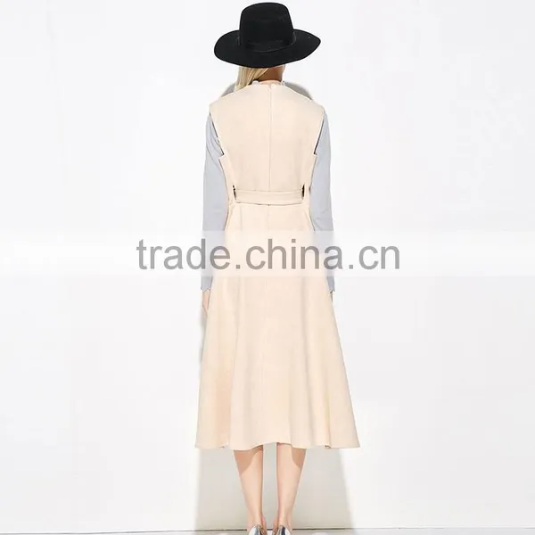 Guangzhou Wholesale Good Design Best Sale Latest Fashion Black Sleeveless Elegant Women Smart Casual Dress 2017 photo-2