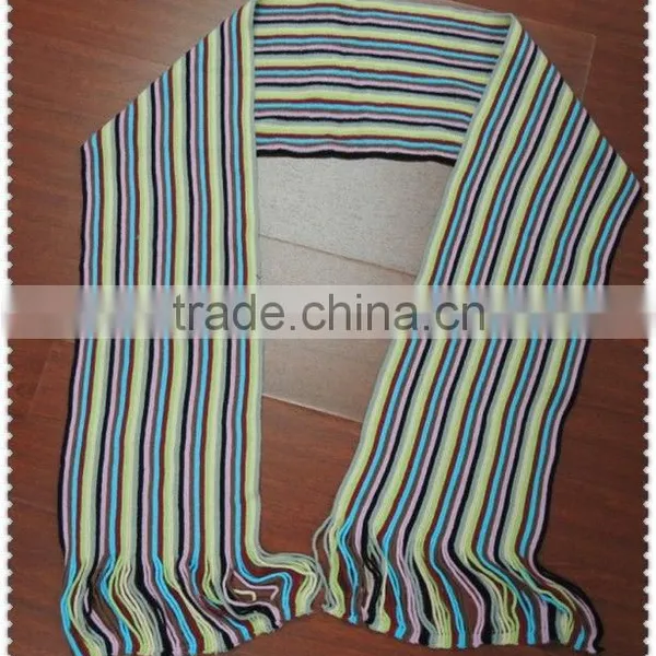 Fashion New Style Colorful Stripe Pretty Knit Scarf