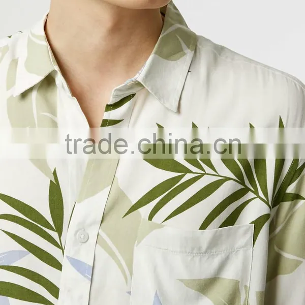 Custom Quality Top Cotton Printed Men's Hawaii Shirt photo-2