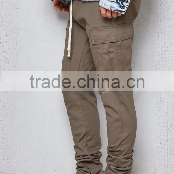 Drop Skinny Destroyed Athletic Cargo Joggers photo-3