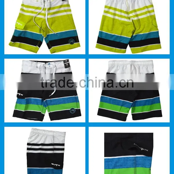 Fitted Swimwear Spandex Teens Young Men Striped Board Shorts Wholesale photo-5