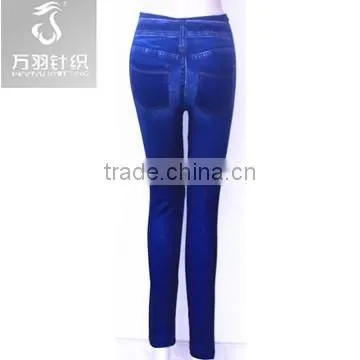 Seamless Dark Blue Retro Demin Sexy Legging photo-3