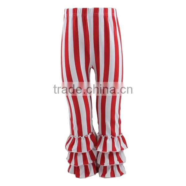2017 Children Striped Boutique Kids Clothing Ruffle Pants Girls Leggings Wholesale photo-2
