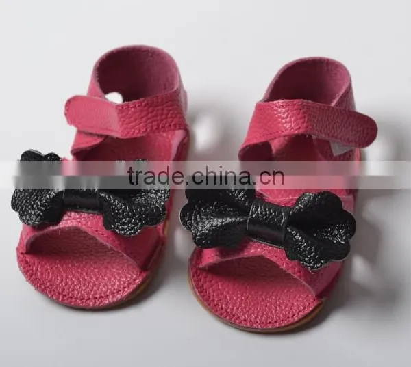 Genuine Leather Girl Summer Moccasins, Bow Design Baby Shoes photo-2