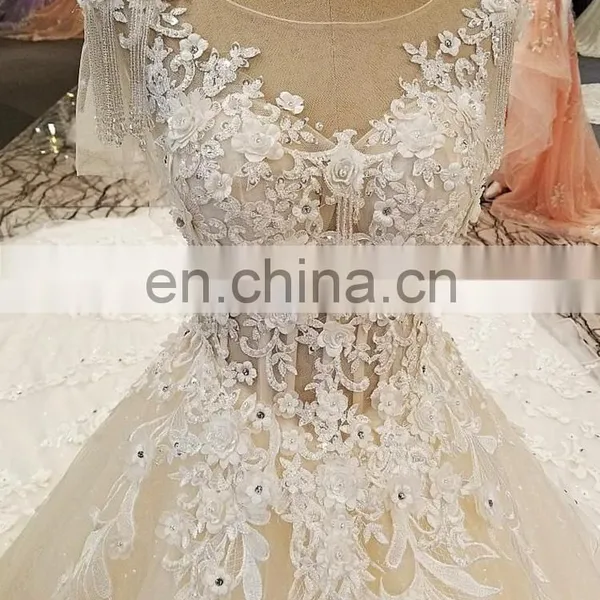 LS00272 Appliques Elegant Traditional Chinese Lace Casual Dress Short Sleeve Wedding Dresses Suzhou photo-3