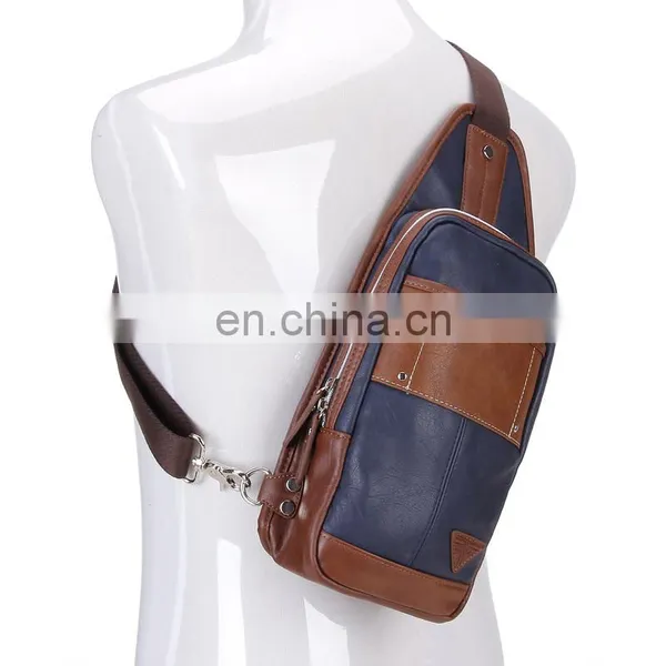Small Practical Mens Pure Leather Shoulder Messenger Bag photo-5