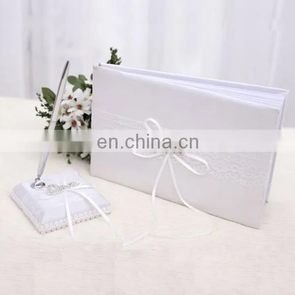 White Color Crystal Love Buckle Decoration Wedding Collections Set Party Shower Love Ring Pillow and Flower Basket Set photo-2