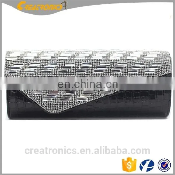 Hot Selling Newest Handbag Purse PU Wholesale Leather Clutch Bag With Chain Cheap Rhinestones Evening Bag photo-6