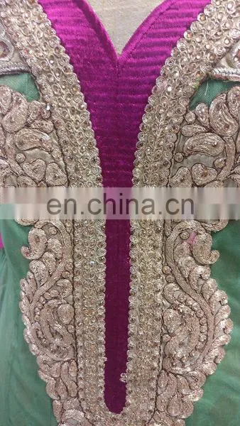 2017 Wedding Occasion Wear Stylish Semi-Stitched Dress Material / Heavy Embroidery Work Georgette Suits (salwar Kameez Suits) photo-4