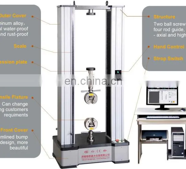Waterproof Leather Materials Tensile Tearing Peel Universal Testing Machine 20KN photo-2