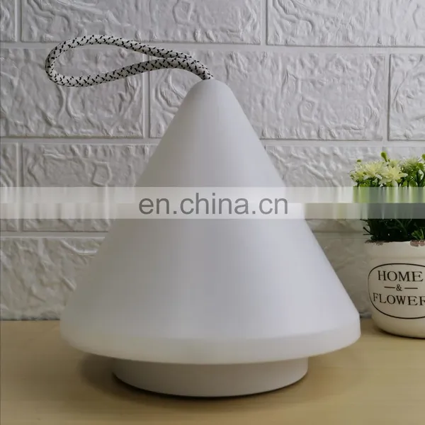 For Home Decoration Plastic White Table Light Pyramid Shaped Moveable Desk Lamp photo-4
