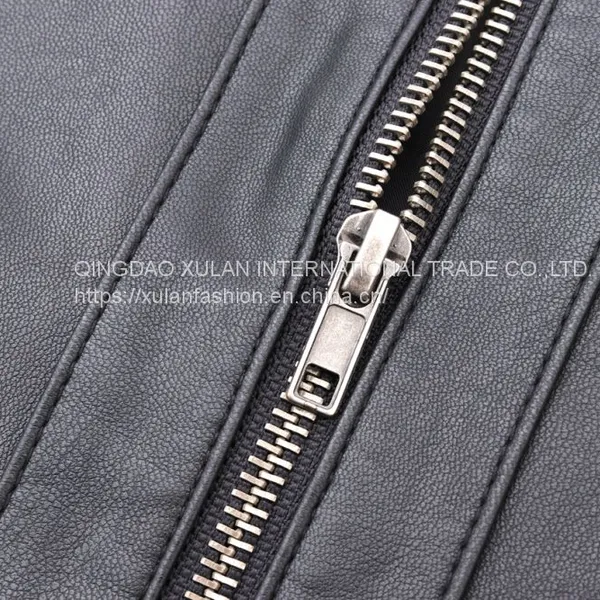 HOT SALE 2021 NEW ARRIVAL FASHION LADIES'FAUX LEATHER ECO PU LEATHER BASEBALL JACKET photo-5