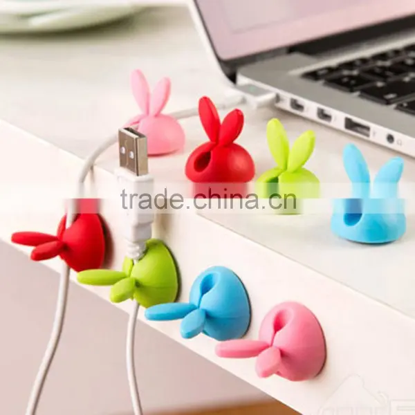 Hottest Design Cable Winder Rabbit Shape Silicone Solid Wire Clips photo-2