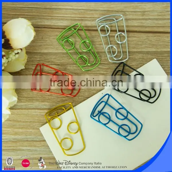 Metal Material Shiny PET Coated Iron Wire Cup Shape Paper Clip photo-6
