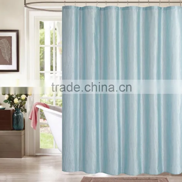 FAUX SILK WITH METALLIC ACCENTS SHOWER CURTAIN WITH 12 ROLLER HOOKS photo-2