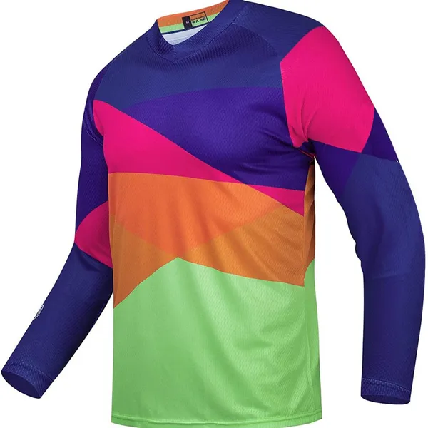 Custom Green MTB Gear Lightweight UPF30+ Sun Shirts Kid Adult Dirt Bike Cycling Jersey Motocross Shirts