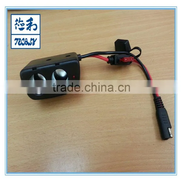 TWINS Cigarette Plug SAE Plug 14AWG With 41/0.254BC *2C Black /red With 2 Port Female Cigarette Plug Power SAE Wire Harness photo-6
