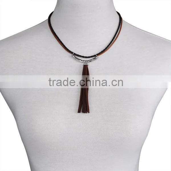 2016 America Sex Picture Exotic Jewelry Leather Tassels Pendant Necklace photo-5