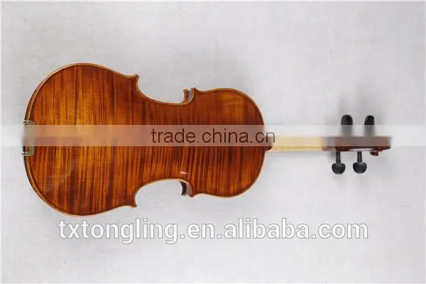 Master Handmade Nature Flamed Maple Violin Advanced Asoustic Matt Violin Ebony Fitted With Case TL004-3 photo-3