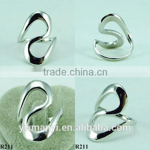 Simple Design Fashionable Unique Plating Silver Ring R211 photo-2