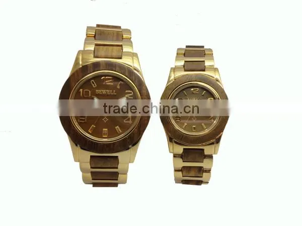 Bewell Alloy&wood Watch Newly Designed Date Time Health-caring Wrist Watch photo-6