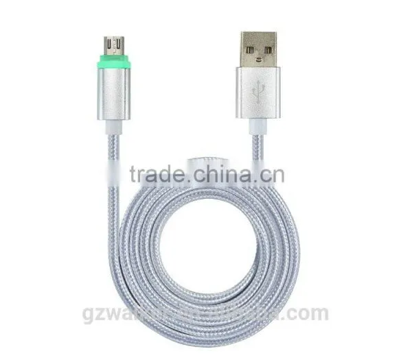 2016 New Premium High Quality Aluminum Nylon LED Light Charger Usb Data Cable for Iphone 6 6 Plus 6s 6s Plus Micro Wire Cable photo-4