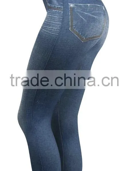 Seamless Jeans Slim Jeggings Leggings Back Pocket