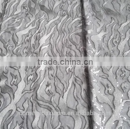 Dribbling Embroidery Sequin Fabric for Dress