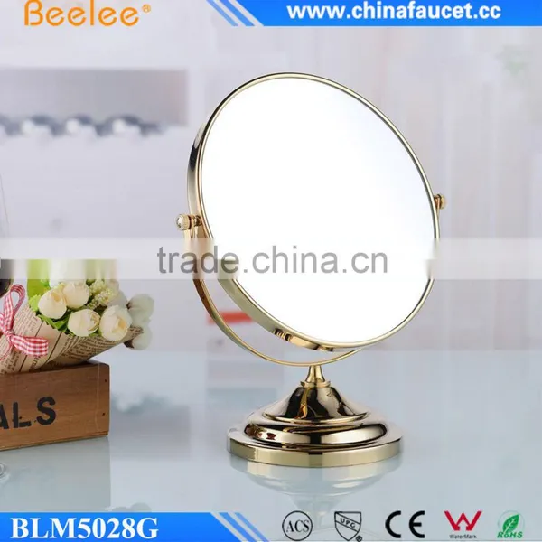 Golden Double Side Brass Mirror Decktop Makeup Mirror photo-5