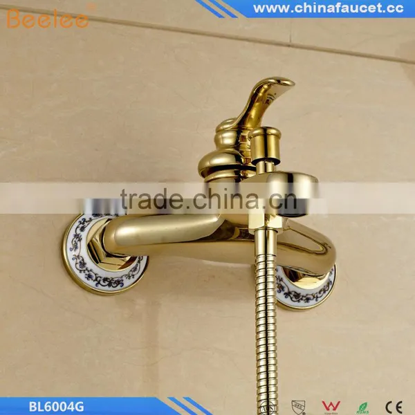 Wall Mount Dual Ceramic Handles Bathtub Faucet Telephone Style Tub Shower Mixer Taps Quality Choice photo-2