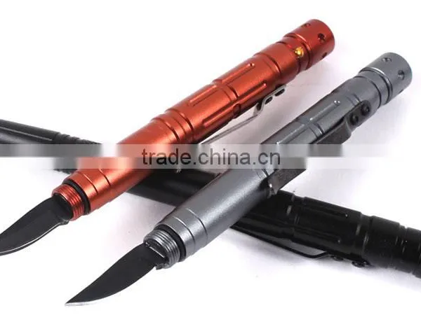 3*LR754 Battery Aviation Aluminum Writing Ballpoint Smooth Surface Tactical Pen Self Defense With Emergency Hammer photo-3