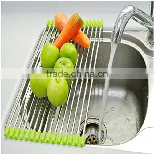 New Products Stainless Steel Folding Drain Rack -Dish Drying Rack Tray photo-6