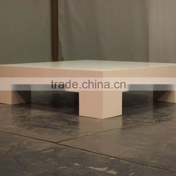 White Lacquer Coffee Table Living Room Furniture photo-2
