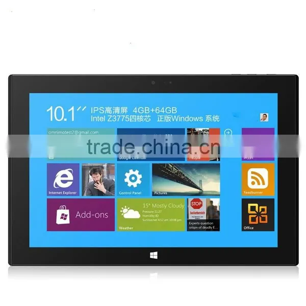 10.1 Inch IPS Screen Window s 8.1 Tablet PC, Intel Baytrail-T Z3735F Quad Core 1.33-1.83GHz, RAM: 4GB ROM 64GB Tablet PC photo-3