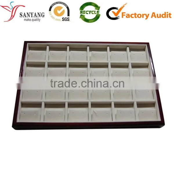 Yiwu Custom Wholesale Multi Jewelry Compartment Divider Wood Jewelry Tray Display Tray