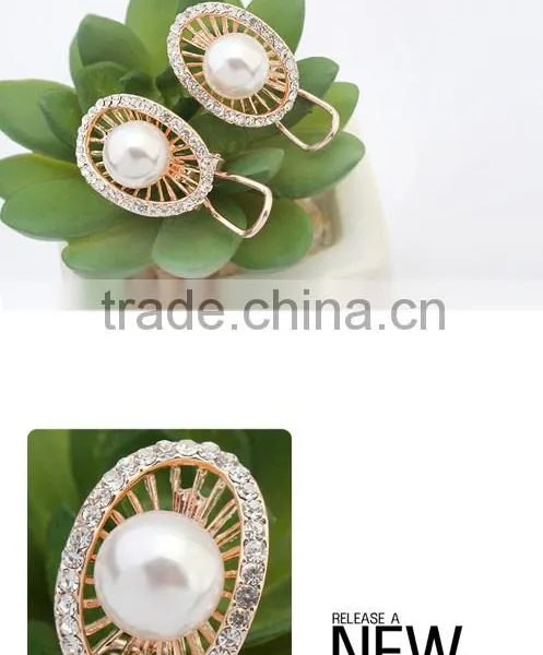 Latest Design Cute Girls Fashion Diamond Earring Of Pearl Silver Earring Ladies Stud Earrings photo-2