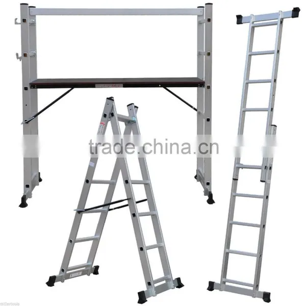 NEW 3.6M FOLDING 4 X 3 ALUMINIUM MULTI PURPOSE LADDER MULTI FUNCTION + PLATFORM photo-3