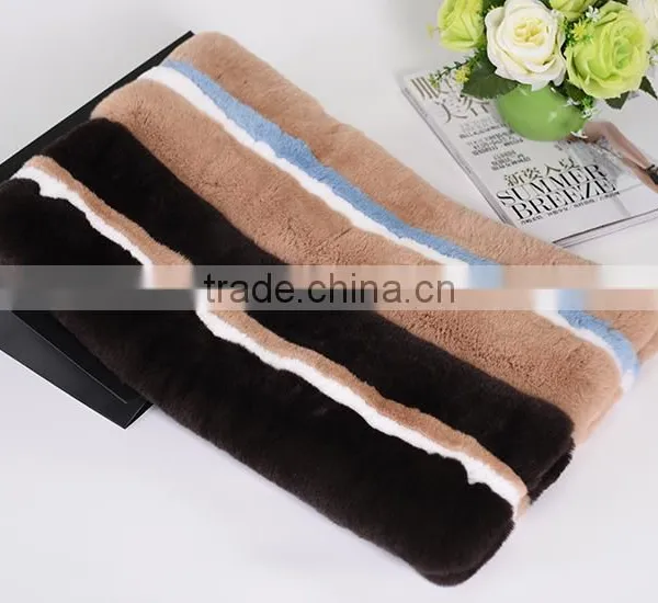 2016 New Fashion Fur Scar For Women Rex Rabbit Fur Scarf Coffee Multi Color KZ160082 photo-5