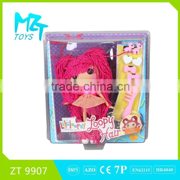 2015 New !Eco-friendly PVC Button Wool Girl With Music +accessories Barbie Doll (2 Model Mixed)