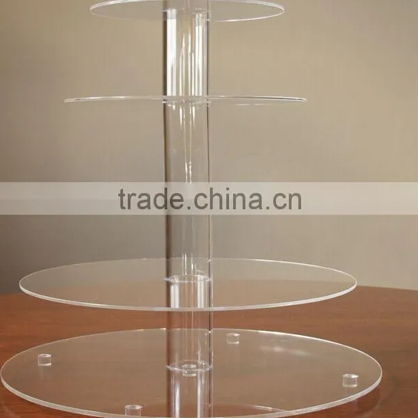 Transparent 5 Tier Acrylic Wedding Cake Stand for Cupcake