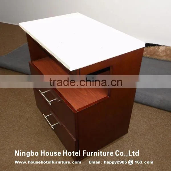 House Hotel Furniture Left Side Nightstand With Quarts Top